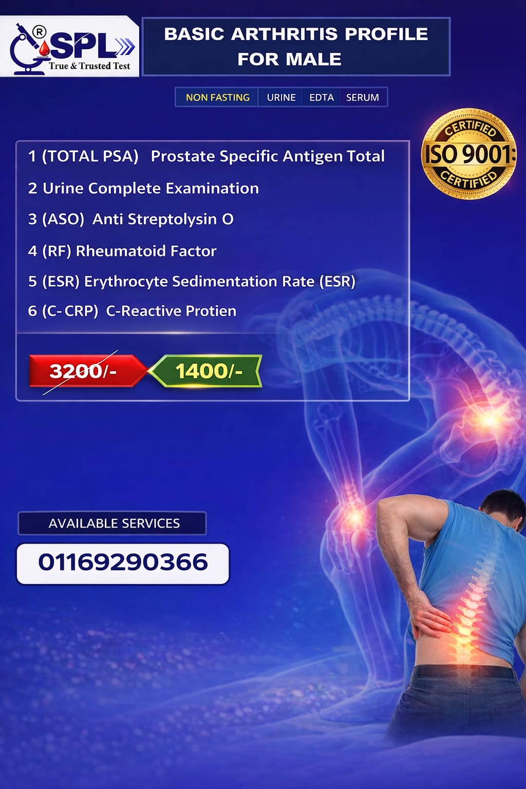 Basic Arthritis Profile  For Male